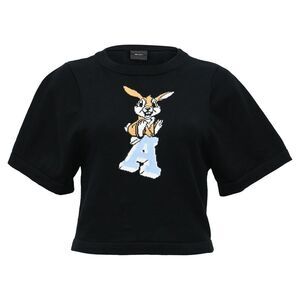 Axel Arigato Knitted Bunny Printed T-Shirt in Black Cotton